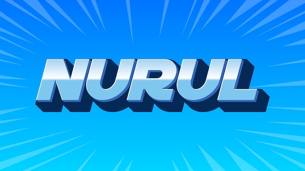 El texto azul de Nurul 3D