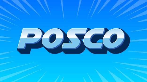 Texto en azul POSCO 3D