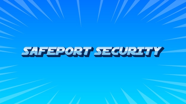 Foto texto azul de seguridad 3d de safeport