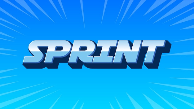 Foto texto azul sprint 3d