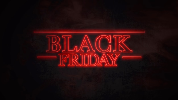 Texto black friday com estilos de guerra de estrelas na galáxia, fundo retro