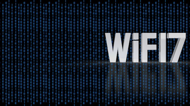 El texto blanco wifi 7 para internet o tecnología concepto 3d renderizado
