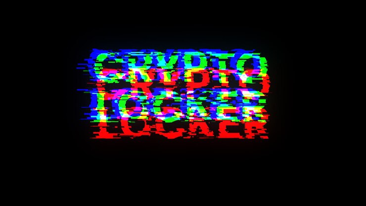 Foto texto de casillero criptográfico con efectos de pantalla de fallas tecnológicas