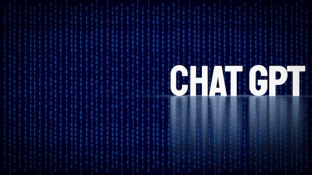 El texto de chat gpt brilla en el fondo digital para la tecnología o el concepto de representación 3d