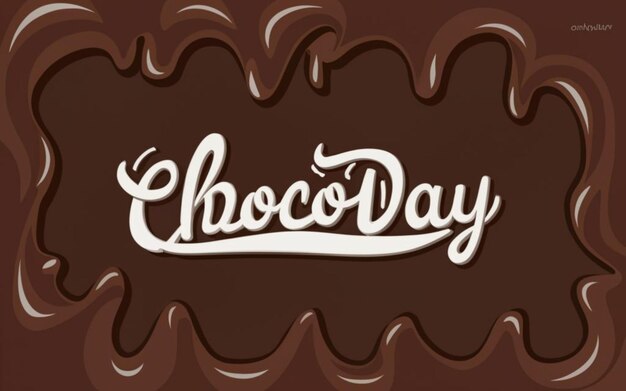 Foto texto de chocoday con fondo de chocolate