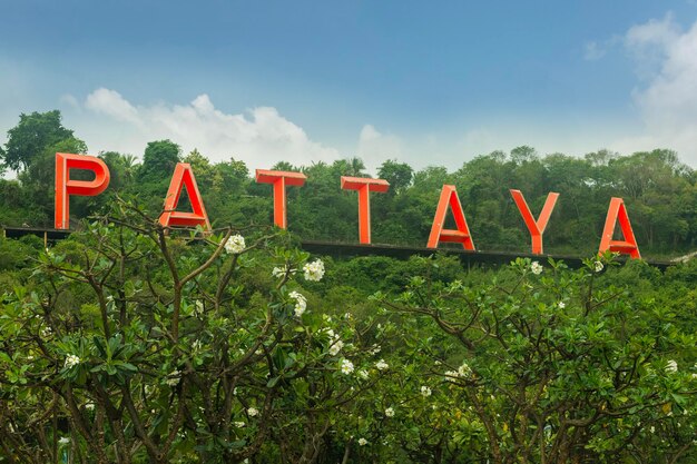 Foto texto de la ciudad de pattaya tailandia bienvenido a pattaya concepto de vacaciones de viaje de verano