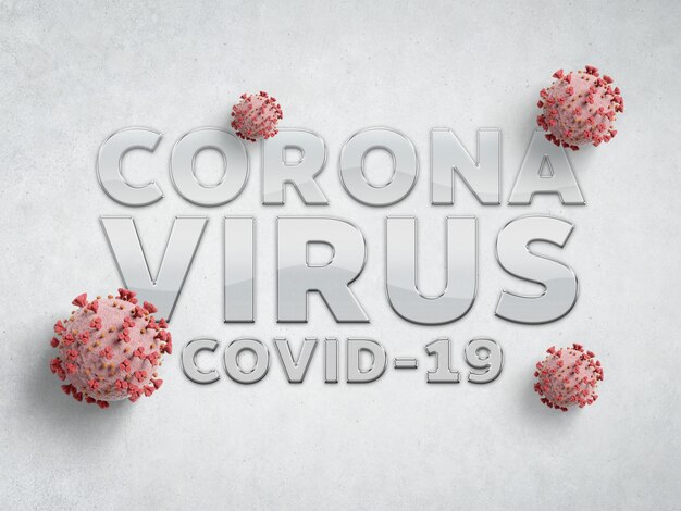 Texto de Coronavirus Covid-19 en blanco