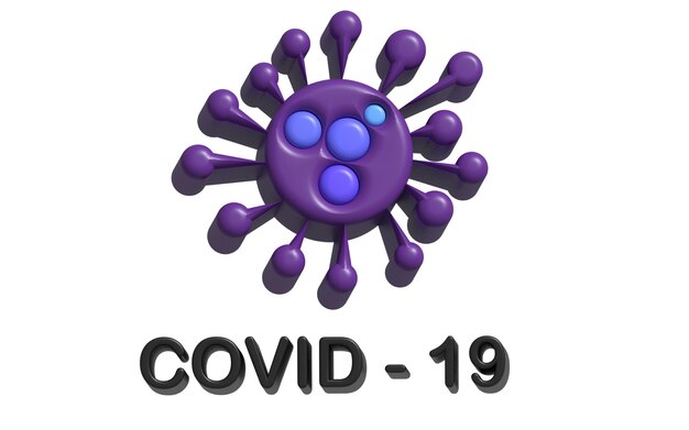 Texto CORONAVIRUS em fundo branco Covid19 ou ilustração 3D do conceito Coronavirus