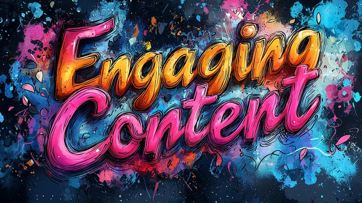 Foto texto de conteúdo envolvente em cores vibrantes com efeitos artísticos