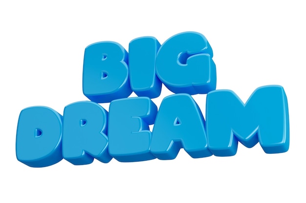 Texto de palavra 3d de grande sonho