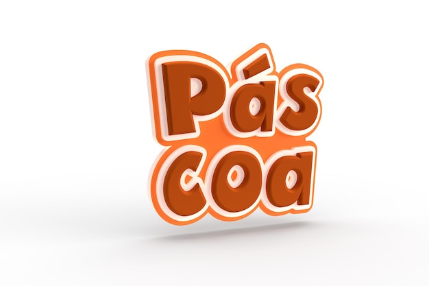 texto de páscoa renderização em plástico 3d
