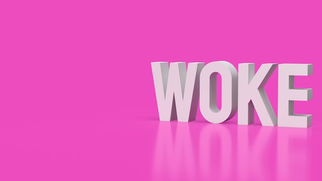 El texto despertado en fondo rosa 3d renderingxA