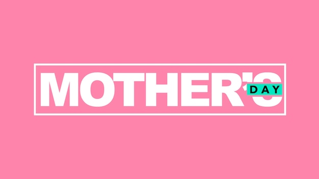 Texto do dia das mães sobre fundo rosa de moda e minimalismo. Ilustração 3D de estilo elegante e luxuoso para férias e modelo promocional
