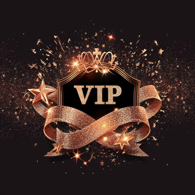 Texto do logotipo do sinal VIP VIP uma mistura sofisticada no banner e fundo do cartão de negócios encapsulando exclusividade e luxo para uma identidade corporativa de elite e distinta