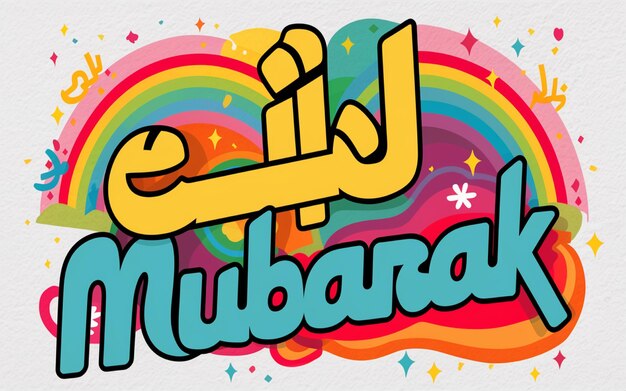 El texto del efecto Eid Mubarak