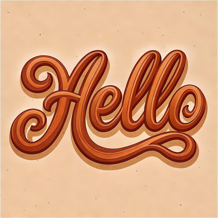 Foto texto estilizado en 3d naranja con sombra en fondo beige