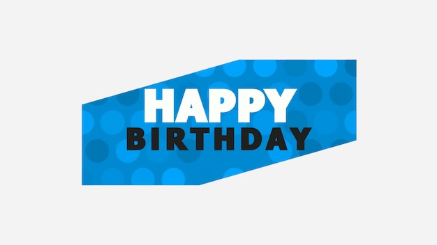 Texto feliz cumpleaños sobre fondo de moda y minimalismo con puntos geométricos