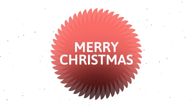 Texto Feliz Navidad sobre fondo blanco de moda y minimalismo con círculo rojo. Ilustración 3d elegante y de lujo para negocios y plantillas corporativas