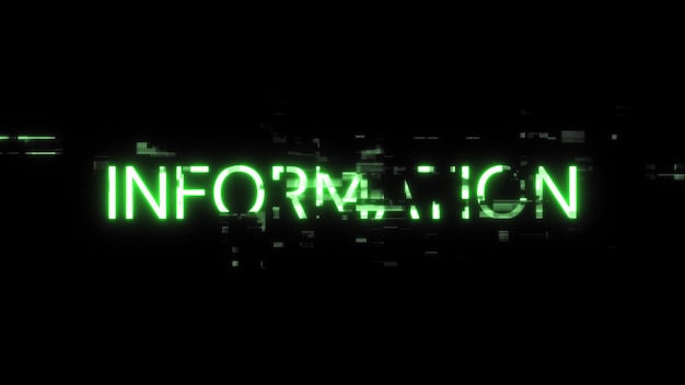 Texto de información con efectos de pantalla de fallas tecnológicas