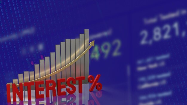 El texto de interés rojo y el gráfico en la representación 3d de los antecedentes comerciales