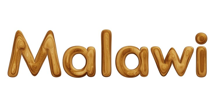 Foto texto de madera de malawi para el concepto de país