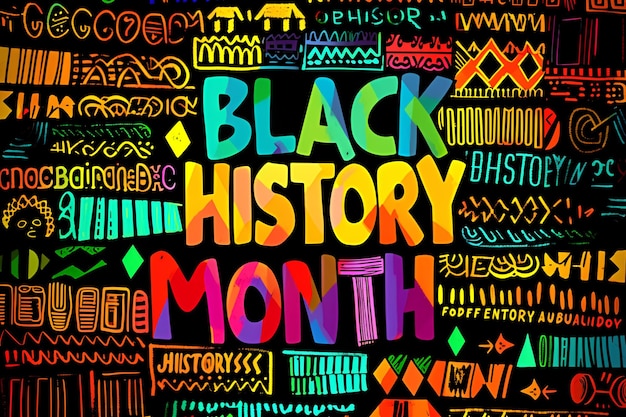 Foto texto para el mes de la historia afroamericana en un contexto vibrante