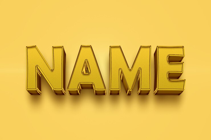 Foto texto del nombre dorado en 3d
