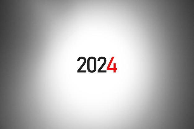 texto número 2024 en un fondo blanco con una sombra 2024 inicio de la planificación objetivo 2024 concepto