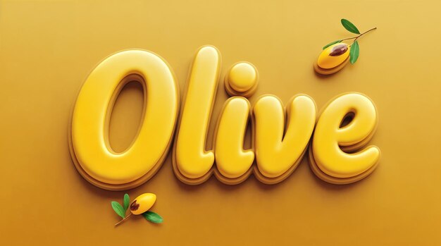 Texto de oliva en 3D