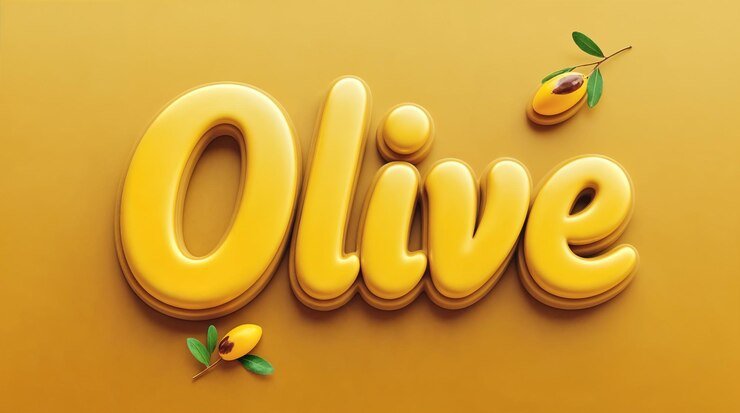 Foto texto de oliva en 3d