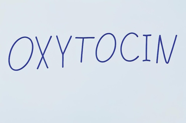 Foto el texto oxytocin sobre un fondo sólido