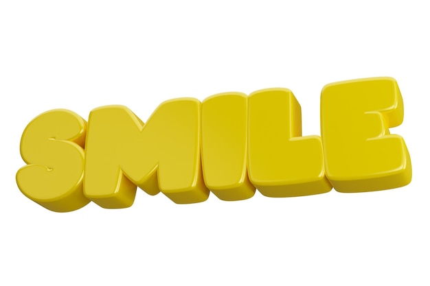 Texto de palabra 3d de sonrisa