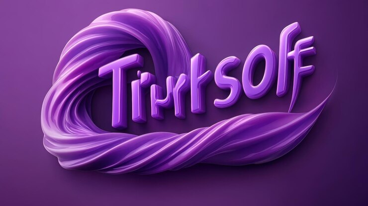 Foto texto púrpura 3d turksof en un fondo de remolino abstracto
