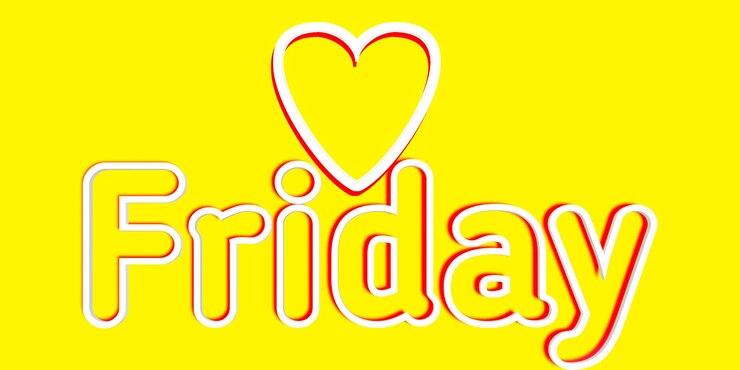 Foto texto de viernes blanco de renderizado 3d aislado en amarillo