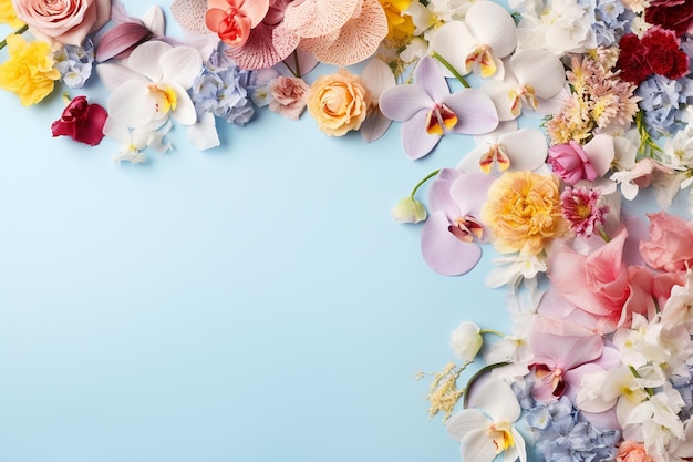 Textraum auf Pastellblumen-Hintergrund
