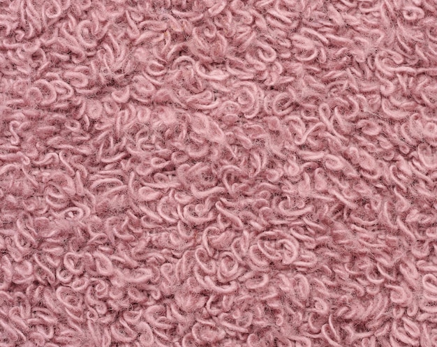 Textur aus rosa Frottee-Baumwolltuch Makro