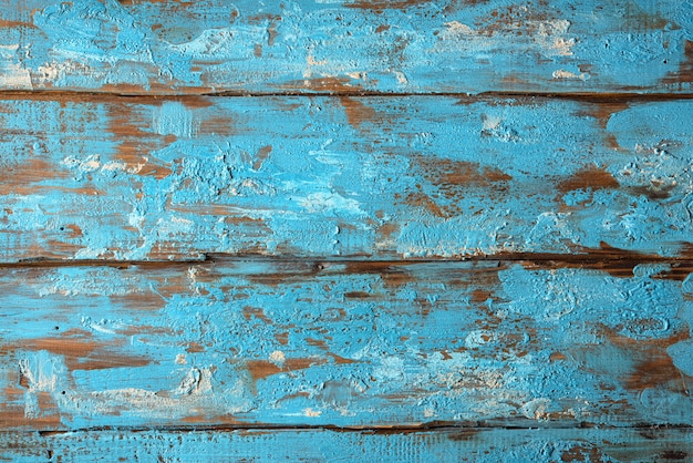 Textur des alten Holzes mit blauer Farbe