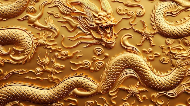 Foto textur des goldenen drachen