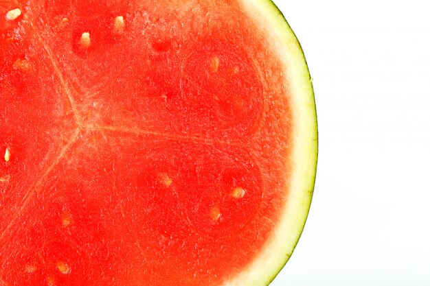 Textur des saftigen Fruchtfleisch der roten Wassermelone