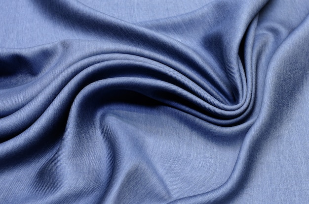 Textur, dunkelblauer Wollstoff zum Nähen von Kleidung.