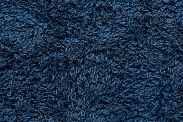 Textur einer blauen Frottee-Baumwolltuch-Leinwand