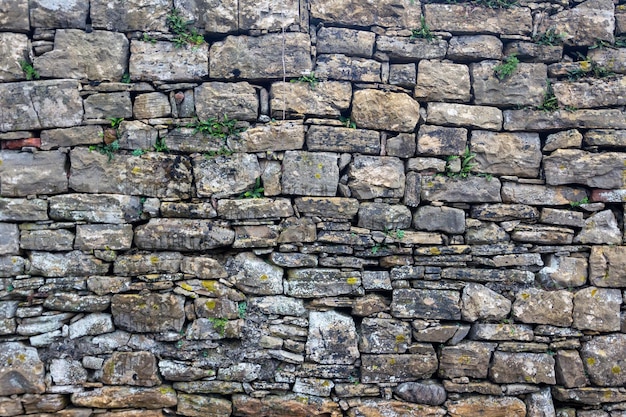 Textur einer Steinmauer. Alter Schlosssteinwand-Beschaffenheitshintergrund.