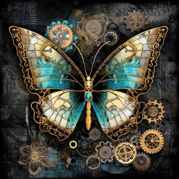 Textur Hintergrund Tapete Scrapbook Papier Schmetterling Steampunk-Design
