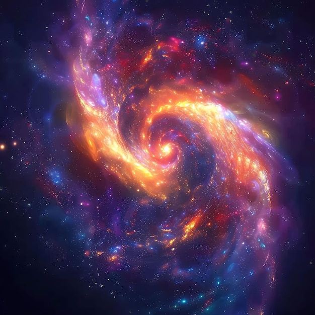 Textur hypnotisierende wirbelnde Galaxienstrahlen mit kosmischem Licht und Multi-Effekt FX Hintergrundcollage