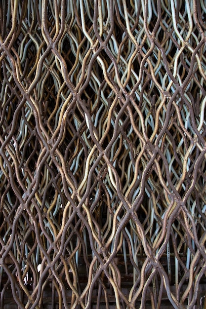 Textur und Hintergrund von Metallgittern in der Nähe