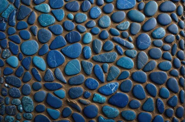 Foto textur von blauen glatten kieselsteinen
