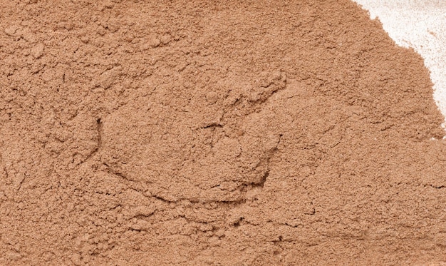 Textur von trocken gemahlenem Kakaopulver