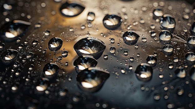 Foto textur von wassertropfen auf einer glatten oberfläche