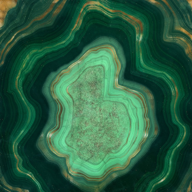 Textura abstracta de ágata verde con acentos dorados