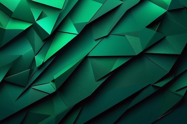 Textura abstracta fondo verde oscuro banner panorama largo con formas de gradiente triangular geométrico 3D para el sitio web plantilla de diseño de impresión empresarial patrón de papel metálico pared de ilustración